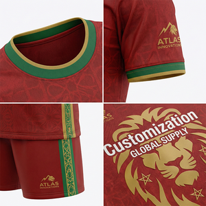<span class=keywords><strong>Maillot</strong></span> de football respirant en polyester pour homme, version fan <span class=keywords><strong>Maroc</strong></span> Coupe du Monde 2026, personnalisable par sublimation, vente en gros OEM - Product Image 4