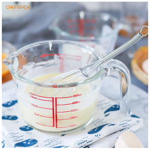CHEFMADE WK9218 Herramienta de cocina Taza medidora de vidrio transparente de 500ml con medición - Product Image 2