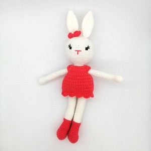 Jouets en peluche lapin en tissu de coton 100% faits à la main, jouets en crochet tricotés à la main pour bébé, amigurumi fascinant, <span class=keywords><strong>doudou</strong></span> doux pour 0-24 mois, 2-4 ans - Product Image 4