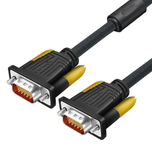 3 + 6 Vga到Vga电缆公头到公头同轴监控电缆，带铁氧体磁芯镀金连接器支持1080p 3 + 2 3 + 4 3 + 9