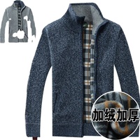 Pull Homme Grande Taille Automne Hiver - Manteau Décontracté en Maille Épaisse Doublé à Col Montant