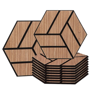 Pannelli Acustici Moderni HAORAN in Poliestere Eco-Friendly con Finitura in Legno Impiallacciato, Pannelli Fonoassorbenti per Scuole e Case - Product Image 4