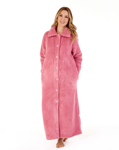 Accappatoio da donna in pile waffle di lusso, casual, 52 pollici, con bottoni, tinta unita, morbido e caldo, invernale, per adulti, ODM - Product Image 5