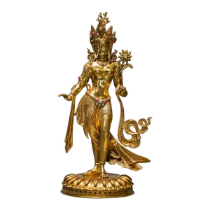 All copper free Tara statue 32cm Nepalese craftsmanship hand-carved for home worship