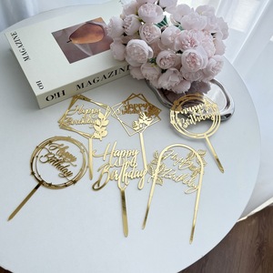 Honey And Sweetness Acrylic Happy Birthday <b>Cake</b> Topper 1.3mm Thick Gold Color <b>Cake</b> <b>Decoration</b> For Birthday Party <b>Supplies</b> - Product Image 3