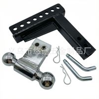 Yikun Nouveau support de remorque réglable à double boule pour attelage de 2 pouces, barre de remorquage multi-positions robuste et antirouille pour SUV, camion, camping-car