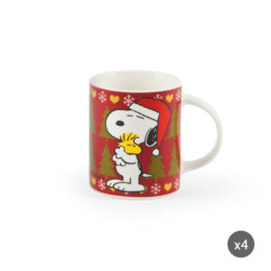 Set di 4 tazze natalizie in ceramica con arachidi, 30 cl, multicolore - Product Image 1