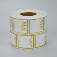 Étiquette autocollante synthétique imperméable avec logo personnalisé imprimé en feuille d'or pour imprimante d'étiquettes à transfert thermique