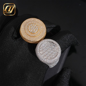 Hip Hop Bling <b>Ring</b> 925 Sterling <b>Silver</b> Fully Iced Round Signet <b>Ring</b> Micro Pave VVS Moissanite Mens <b>Statement</b> <b>Ring</b> Wholesale - Product Image 5