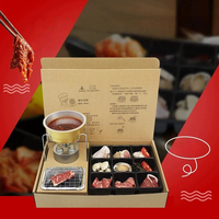 Boîte à barbecue en papier pour grillades Yakitori, avec compartiment à charbon intégré, ensemble de brochettes, kebabs, rôtis, emballage