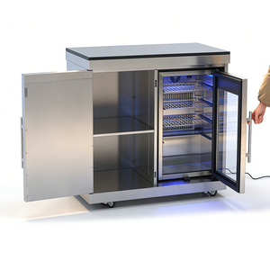 CB Commercial Refrigerator Stainless Steel Cabinet With Glass Door Fridge Household Outdoor Kitchen Free-standing Installation H - Product Image 2