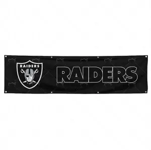 Las Vegas Raiders için özelleştirilmiş futbol taraftarları 2x8ft bayrak NFL hediye adam mağara afiş