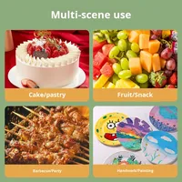 Plateau en carton blanc biodégradable pour fêtes, hôtels, usage domestique, assiette en papier jetable légère avec bord gaufré
