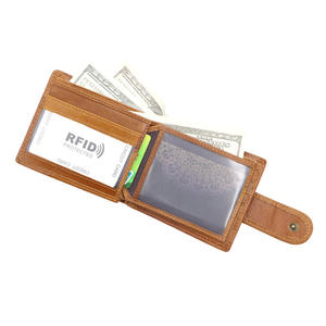 Cartera de Cuero Genuino para Hombre Eagle Hand Rub Color, Cartera Ultrafina Antimagnética RFID de Primera Capa de Piel de Vaca de Alta Gama - Product Image 4
