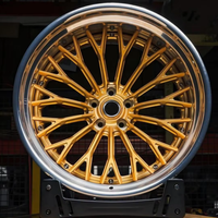 Nouvelles jantes en alliage d'aluminium forgé concave dorées en 2 parties, 18-21 5x112 114.3 120, adaptées aux Audi, sur mesure
