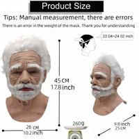 Masque d'Halloween Réaliste en Latex Pleine Tête pour Femme ou Homme Âgé aux Cheveux Blancs – Horrible, Amusant et Effrayant