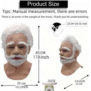 <span class=keywords><strong>Masque</strong></span> d'Halloween <span class=keywords><strong>Réaliste</strong></span> en <span class=keywords><strong>Latex</strong></span> Pleine Tête pour Femme ou Homme Âgé aux <span class=keywords><strong>Cheveux</strong></span> Blancs – Horrible, Amusant et Effrayant - Product Image 5
