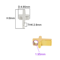 Breloques en forme de cœur en acier inoxydable, pendentif étoile croisée hautement poli pour la fabrication de bracelets et de colliers, accessoires de bijoux, 5 pièces