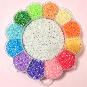 Strass in resina effetto gelatina da 3 mm, <span class=keywords><strong>gemme</strong></span> piatte miste per fai da te, per scarpe, custodie per telefoni e tazze decorate - Product Image 2