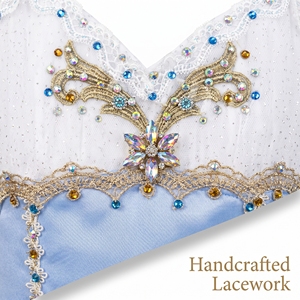 Tutú de Ballet Romántico con Degradado Azul y Rosa, Vestido de Ballet con Pedrería y Encaje Dorado para la Variación del Río, Hija del Faraón - Product Image 2
