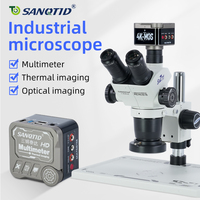 Microscope stéréoscopique trinoculaire SANQTID pour réparation de cartes PCB de téléphones portables, caméra électronique numérique industrielle, multimètre et imagerie thermique