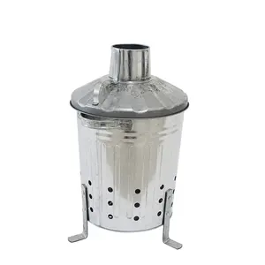 Petite poubelle galvanisée 12L pour incinérateurs de déchets ménagers de jardin Incinérateur de jardin en métal à vendre