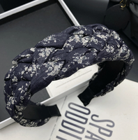 Retro Gewebte Blumenmuster Handgemachte Damen-Stoff-Haarschleife mit Breiter Krempe für Erwachsene, Neues Temperamentvolles Allrounder-Accessoire zum Valentinstag