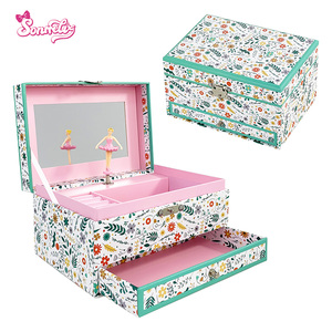 Caja Musical de Joyerí<span class=keywords><strong>a</strong></span> con Diseño Personalizado al por Mayor de Fábrica, Caja Musical con Cajón y Estampado Floral para Regalo de Cumpleaños para Niñas - Product Image 1