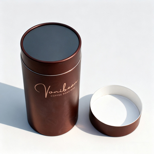 Boîte d'emballage cylindrique ronde écologique de qualité alimentaire avec logo personnalisé pour thé, café, herbes, avec intérieur en aluminium et tube en carton - Product Image 2
