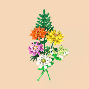 Ensemble de construction Bouquet de fleurs artisanat en plastique créatif nouveauté bloc de construction jouets 418 pièces nouveaux blocs de fleurs cadeaux parfaits - Product Image 1