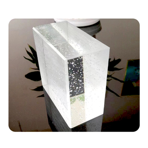 อิฐบล็อกแก้วสี่เหลี่ยมขนาด150*150*50มม. อิฐกระจกฝ้าด้านหนึ่งตกแต่งด้วยฟองอิฐแก้วคริสตัลแข็ง - Product Image 3