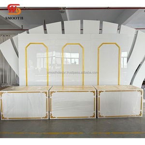 SMOOTH Factory Price <b>White</b> Gold Glossy <b>Acrylic</b> Backdrop for Bridal Wedding Events Durable 90*210cm - Product Image 1