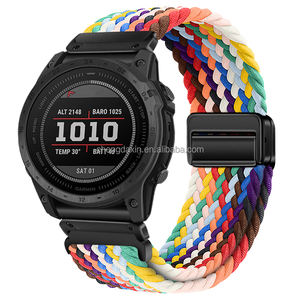 <span class=keywords><strong>Bracelet</strong></span> de montre en nylon tissé élastique 22mm 26mm pour Garmin Fenix 6X 7X 6 5 Tactix <span class=keywords><strong>Forerunner</strong></span> <span class=keywords><strong>955</strong></span> <span class=keywords><strong>Bracelet</strong></span> de montre à boucle magnétique - Product Image 4