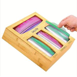 Bamboo plastic wrap <b>storage</b> <b>box</b>, pull-out <b>kitchen</b> plastic wrap cutter, garbage bag divider, aluminum foil <b>box</b> manufacturer - Product Image 3