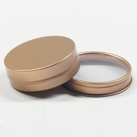 Boîte en métal ronde Huamei en or rose avec couvercle à vis, mini conteneur de rangement en métal, boîte en métal scellée portable pour le thé/les épices/les petits objets