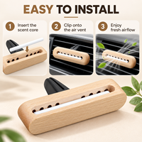 Diffuseur de parfum pour voiture en bois personnalisé, à clipser sur la grille d'aération, pour huiles essentielles et liquides aromatiques, désodorisant biologique