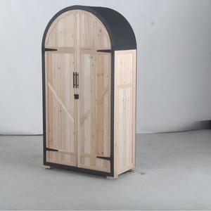Abri de jardin en bois naturel avec portes doubles et étagères, toit imperméable, armoire de rangement extérieure <span class=keywords><strong>pour</strong></span> jardin, patio, pelouse, meubles de jardin - Product Image 1
