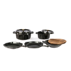 Nhà Máy giá tốt nhất biểu tượng tùy chỉnh 8 cái không dính men gang đồ dùng nhà bếp đồ nấu nướng <span class=keywords><strong>Set</strong></span> vật liệu kim loại moq 100 cái - Product Image 3