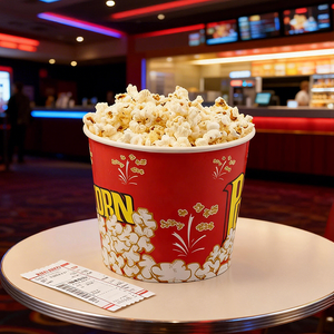 Novedades: Contenedor de Papel Personalizado y Reciclable de Gran Capacidad para Snacks, Cubo para Palomitas de Maíz para Cines y Eventos - Product Image 5