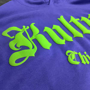 העליון קפוצ 'ון איכותי צרפתי מעול oem כותנה קפוצ' ון בגודל בינוני מעודף דפוס רקום - Product Image 6