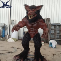 Modèle animatronique personnalisé, robot loup réaliste en 3D pour la décoration de maison hantée, parc à thème d'Halloween, exposition