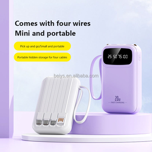 Mini batterie externe colorée 10000mAh avec prise 4 câbles Lanière Lampe de poche <span class=keywords><strong>Charge</strong></span> rapide Chargeur de batterie portable pour les voyages - Product Image 3