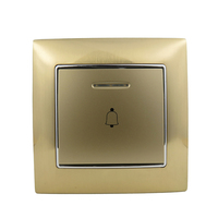 Interrupteurs muraux standard UE avec cadre métallique 10A, bouton-poussoir électrique durable, conception pratique à pression