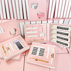 Bộ dụng cụ nối mi tự làm Wispy3D dạng dải dán sẵn, cắt sẵn từng đoạn, tái sử dụng, tự nhiên, trong suốt, không nhìn thấy, dạng chùm - Product Image 2