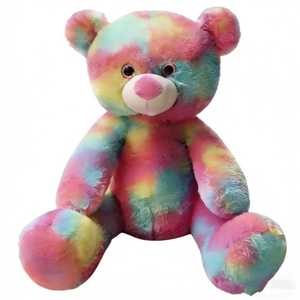 Oso de Peluche Personalizado Arcoíris, Oso de Peluche con Degradado de Color Pastel en Espiral, Pelaje Suave - Product Image 1