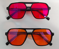 QSKY 174 Lunettes anti-lumière bleue légères avec verres rouges 99% anti-fatigue, verres orange, monture TR90