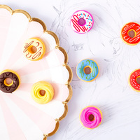 Ensemble de gommes en forme de beignets aux couleurs bonbons, gommes en forme de friandises pour étudiants, fournitures de papeterie amusantes pour l'apprentissage