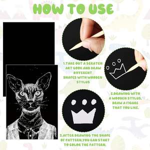 Op Maat Gemaakt Creatief Kinderthema Zwart-Wit Graffiti Kunstpapier Diy Tekenboek Magisch Tekenboek Voor Kinderen - Product Image 3