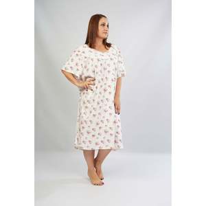 Camisón de Manga Corta para Mujer Herba, Ropa de Dormir Clásica de Tela Suave, Color Lila - Product Image 3