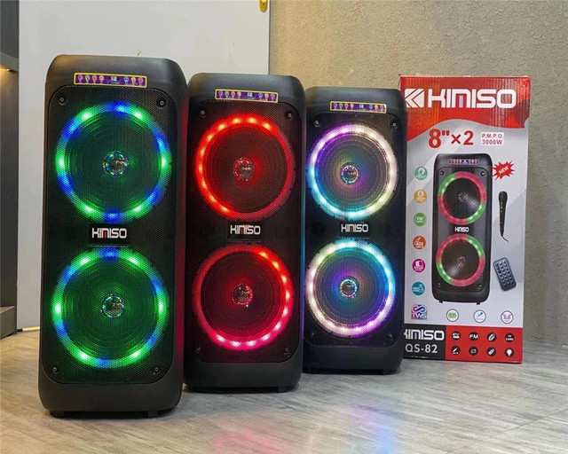 New KIMISO Dual 8inch High-Power Plastic Outdoor Portable for 5.0 Speaker for Home Karaoke and Square Dancing